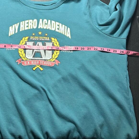 Torrid My Hero Academia Teal Cozy Fleece Sweatshirt - Picture 8 of 8